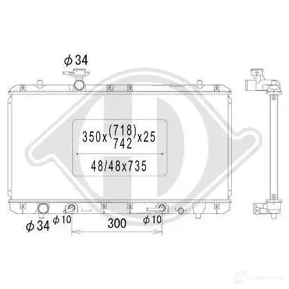 Радиатор охлаждения двигателя DIEDERICHS W2 84T dcm3089 2097720