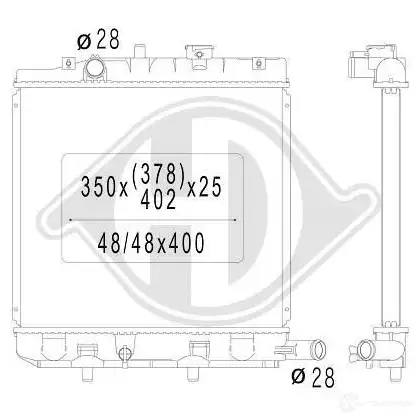 Радиатор охлаждения двигателя DIEDERICHS W0G9QE B dcm2244 2096875 изображение 0