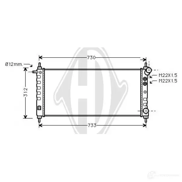 Радиатор охлаждения двигателя DIEDERICHS XL ETKV dcm2630 2097261 изображение 0