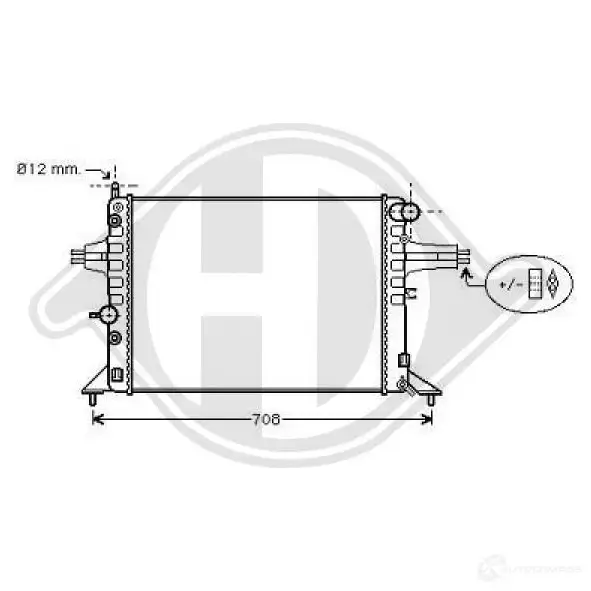 Радиатор охлаждения двигателя DIEDERICHS dcm2633 2097264 L B04Z6 изображение 0