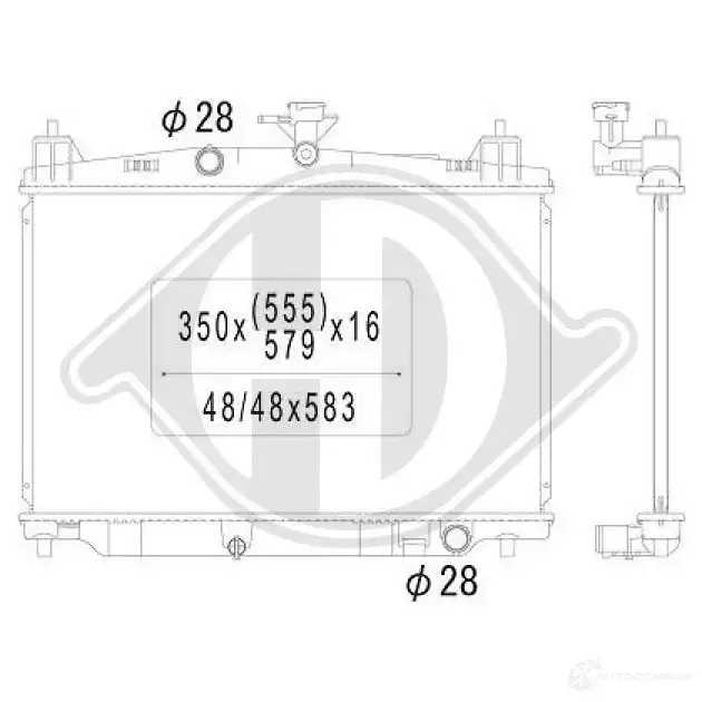 Радиатор охлаждения двигателя DIEDERICHS dcm2267 8BYBT 6B 2096898 изображение 0