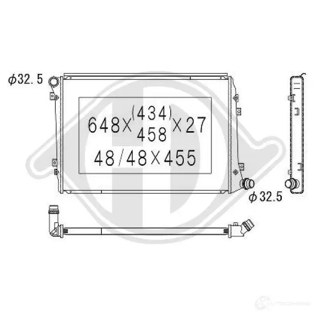 Радиатор охлаждения двигателя DIEDERICHS dcm3446 1S NXBM8 2098077 изображение 0