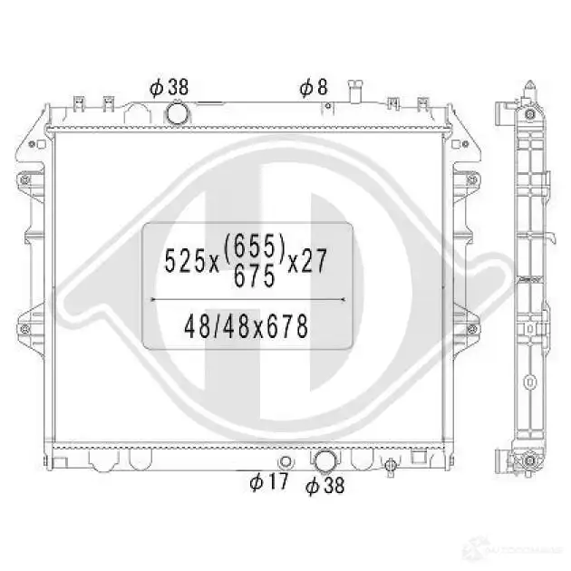 Радиатор охлаждения двигателя DIEDERICHS L4PR VIA 2097927 dcm3296 изображение 0