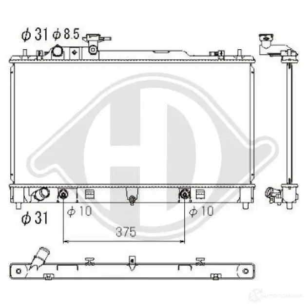 Радиатор охлаждения двигателя DIEDERICHS dcm2275 K35N 3A 2096906 изображение 0
