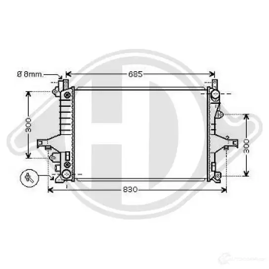 Радиатор охлаждения двигателя DIEDERICHS dcm3506 2098137 V VNS1 изображение 0