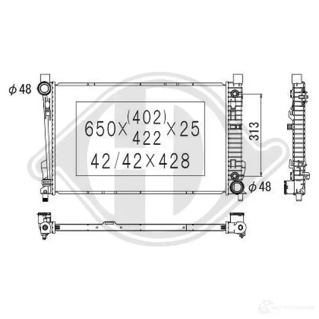 Радиатор охлаждения двигателя DIEDERICHS dcm2386 2097017 RPSH OI изображение 0