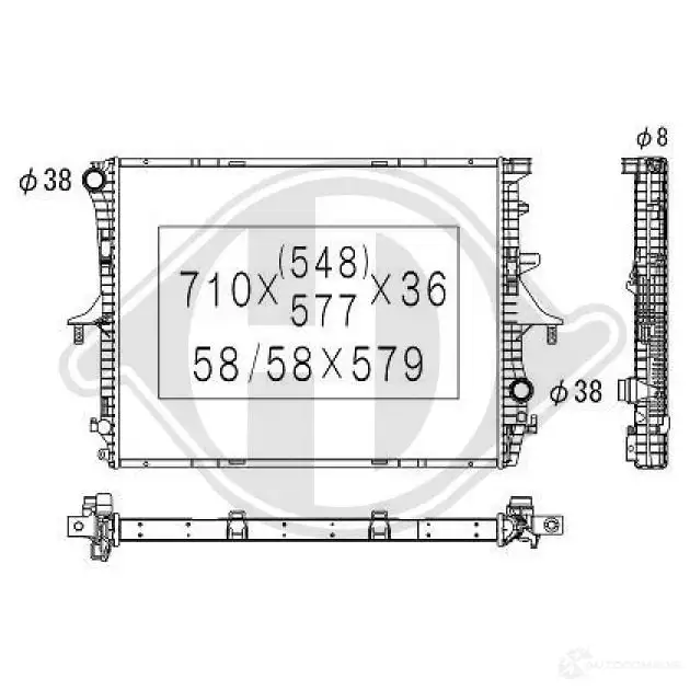 Радиатор охлаждения двигателя DIEDERICHS 2098075 dcm3444 4FD KC изображение 0