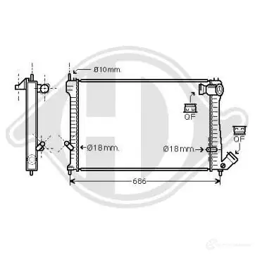 Радиатор охлаждения двигателя DIEDERICHS 851D AW2 2096348 dcm1717 изображение 0