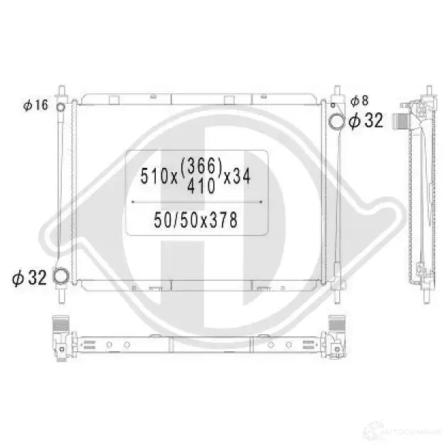 Радиатор охлаждения двигателя DIEDERICHS 2096481 dcm1850 KNH K5G