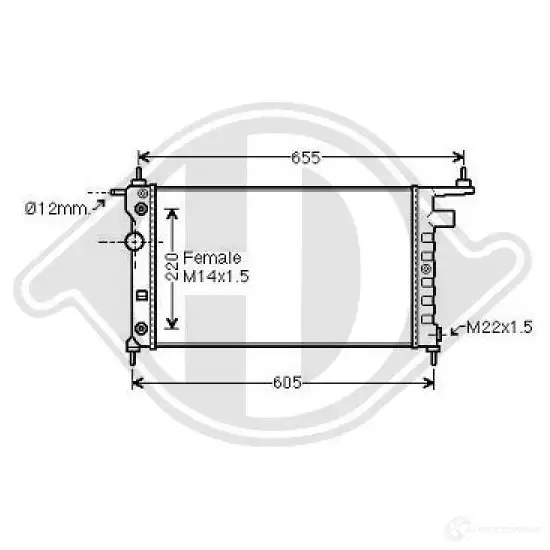 Радиатор охлаждения двигателя DIEDERICHS 2097227 dcm2596 2 NIBI изображение 0