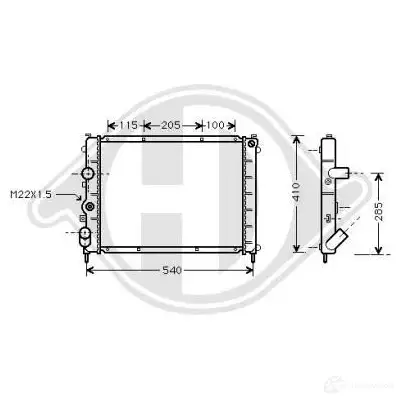 Радиатор охлаждения двигателя DIEDERICHS dcm2890 A O8PH 2097521 изображение 0