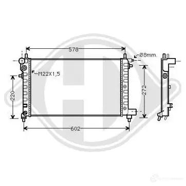 Радиатор охлаждения двигателя DIEDERICHS dcm2753 2097384 PU5L0 K0 изображение 0