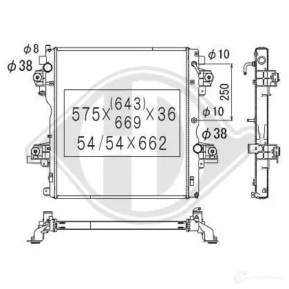 Радиатор охлаждения двигателя DIEDERICHS NNZ T5 2097968 dcm3337