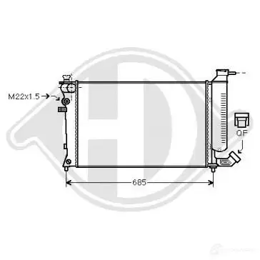 Радиатор охлаждения двигателя DIEDERICHS dcm2746 49II DJ 2097377 изображение 0