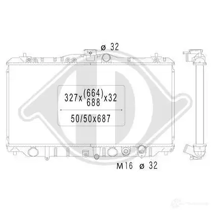 Радиатор охлаждения двигателя DIEDERICHS 9Z4D A dcm2142 2096773 изображение 0