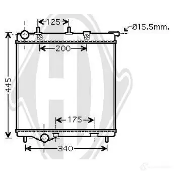 Радиатор охлаждения двигателя DIEDERICHS dcm2803 5I3W EF 2097434 изображение 0
