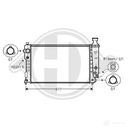 Радиатор охлаждения двигателя DIEDERICHS 2097370 QJ8 07R dcm2739 изображение 0