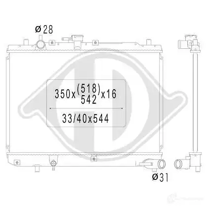 Радиатор охлаждения двигателя DIEDERICHS dcm2226 QWSH R 2096857 изображение 0