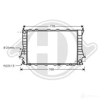 Радиатор охлаждения двигателя DIEDERICHS 2096066 18KW1 LQ dcm1435 изображение 0