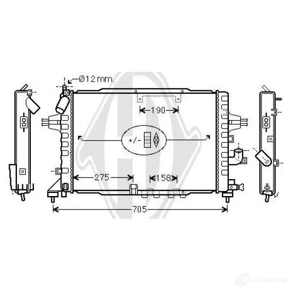 Радиатор охлаждения двигателя DIEDERICHS dcm2662 S2C 246 2097293 изображение 0