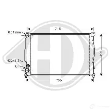 Радиатор охлаждения двигателя DIEDERICHS MD WN6B 2096080 dcm1449