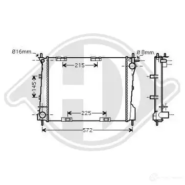 Радиатор охлаждения двигателя DIEDERICHS dcm2938 9I7 7N 2097569 изображение 0