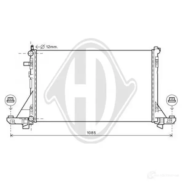 Радиатор охлаждения двигателя DIEDERICHS 5CC 7L1 2097599 dcm2968