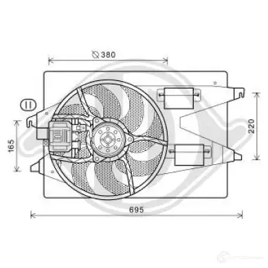 Вентилятор радиатора DIEDERICHS dcl1113 2095455 5P8 WFT