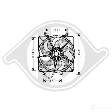 Вентилятор радиатора DIEDERICHS 5Q 1OF0 2095544 dcl1199 изображение 0