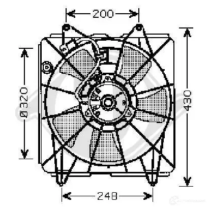 Вентилятор радиатора DIEDERICHS GT0 K3W 2085813 8521007 изображение 0