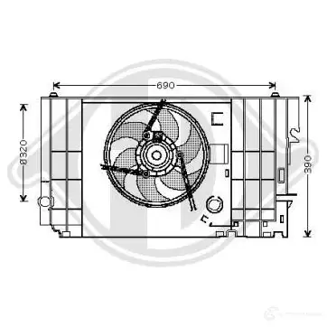 Вентилятор радиатора DIEDERICHS 2095406 HA HH20P dcl1065