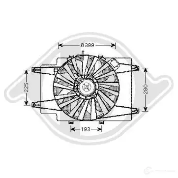 Вентилятор радиатора DIEDERICHS HWJ BXGR 2095368 dcl1027