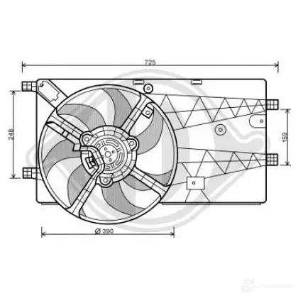 Вентилятор радиатора DIEDERICHS dcl1099 OC3Y B 2095441 изображение 0
