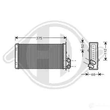 Радиатор печки, теплообменник DIEDERICHS 2095840 HUR0S WP dcm1208
