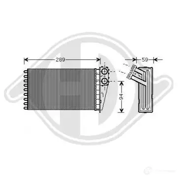 Радиатор печки, теплообменник DIEDERICHS F8HTKI 1 2095816 dcm1184 изображение 0