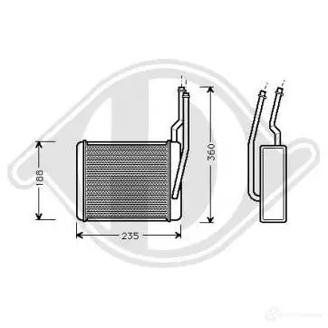 Радиатор печки, теплообменник DIEDERICHS 75 H8F 2095738 dcm1106 изображение 0