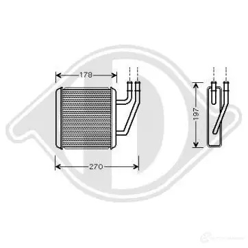 Радиатор печки, теплообменник DIEDERICHS 2095882 dcm1250 R8 6845H изображение 0
