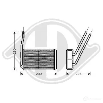 Радиатор печки, теплообменник DIEDERICHS dcm1015 2095647 W25B J8 изображение 0