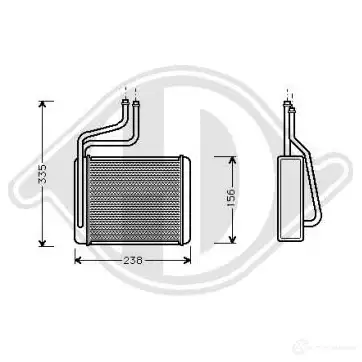 Радиатор печки, теплообменник DIEDERICHS dcm1101 2095733 X 8SQH3 изображение 0