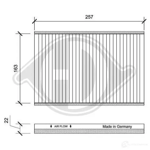 Салонный фильтр DIEDERICHS 2 0XXU 2094354 dci0145