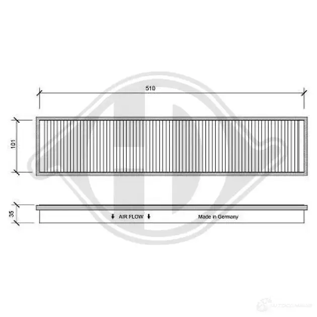 Салонный фильтр DIEDERICHS 2094510 dci1058 R48 VBKF изображение 0