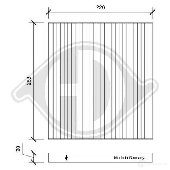 Салонный фильтр DIEDERICHS 2094422 3A34 IG dci0232