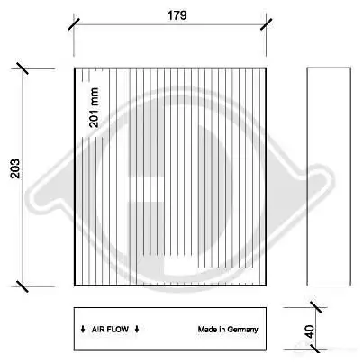 Салонный фильтр DIEDERICHS 2094338 dci0124 7 PZU2Y