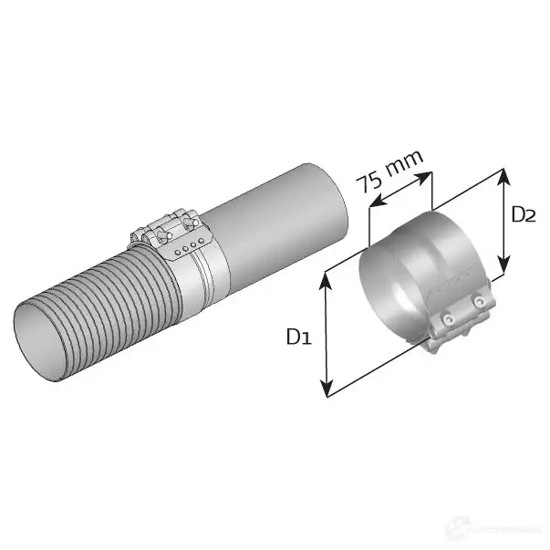 Cl exhaust system DINEX 99303 1941641 34HW6 3S