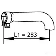 Выхлопная труба глушителя DINEX 32524 1933302 THJ3 28D изображение 0