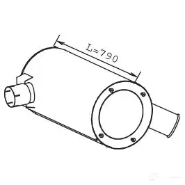 Средний концевой глушитель DINEX 1932617 L LPT2C 28385