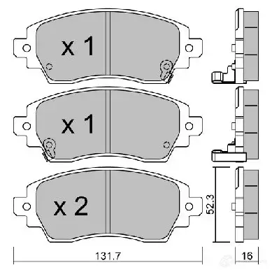Тормозные колодки дисковые, комплект AISIN 5411450728621 1198159894 BPTO-1929 1 4B0VCM