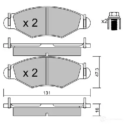 Тормозные колодки дисковые, комплект AISIN 5411450704250 BPPE-1012 1579710 IC95 EN