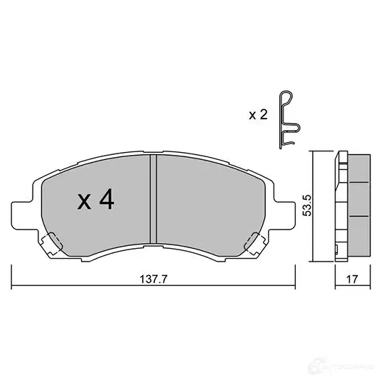 Тормозные колодки дисковые, комплект AISIN BPSB-1001 UR JDR4W 1217555499 5411450742993 - Изображение 1