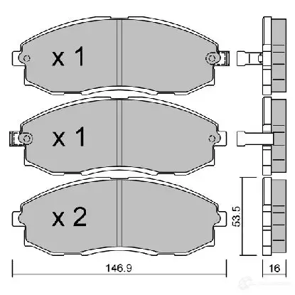 Тормозные колодки дисковые, комплект AISIN 1579593 5411450705462 WG PF83X BPHY-1902 изображение 2